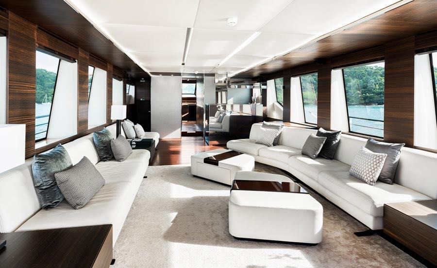 Luxury Boat Hire On Shadow Main saloon towards bow Luxury Boat Hire On Shadow Main saloon towards bow