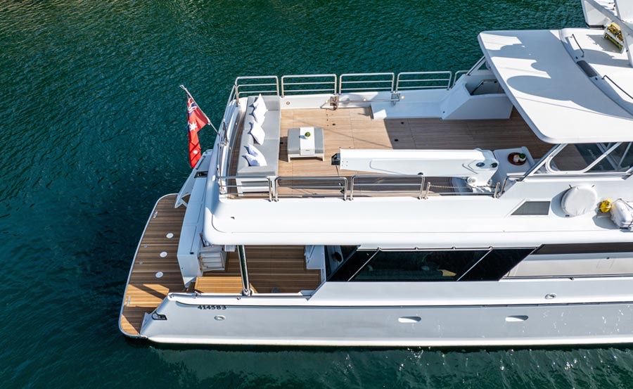 Boat Hire on Shore Thing back deck 