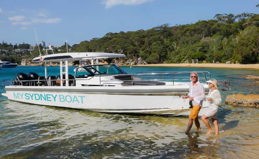 Vivid Cruises on Spectre at a secluded beach