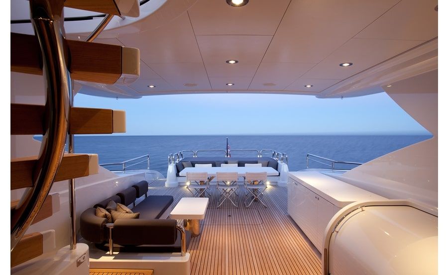Super yacht hire on Quantum aft deck