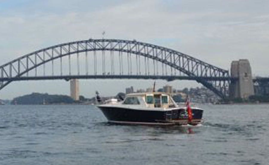 Valentine's Day Cruises on Salute in front of the harbour bridge