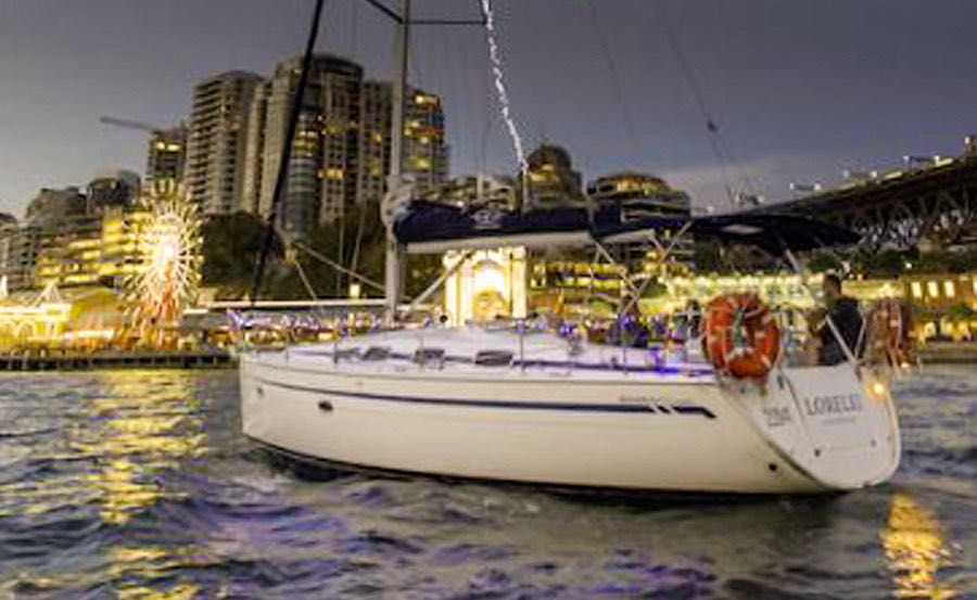 Valentines Day Overnight Package in front of luna park at dusk Valentines Day Overnight Package in front of luna park at dusk