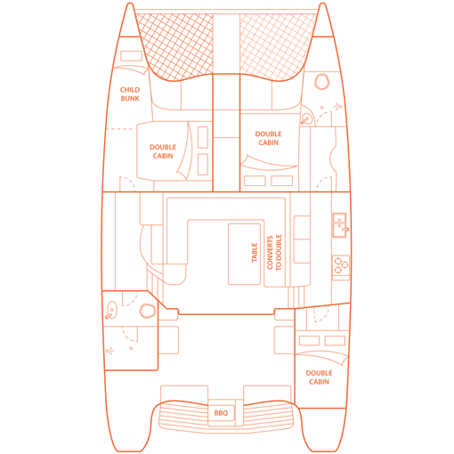 Whitsundays Sailing on Yaminda cabin layout