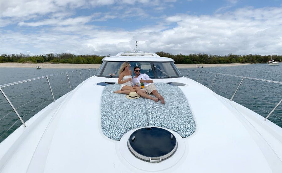 New Year's Eve Cruises on YOT Blue Gold Coast Bow view New Year's Eve Cruises on YOT Blue Gold Coast Bow view