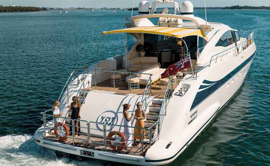 Boat Hire on YOT Capri back deck